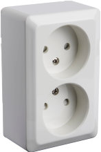 Stikkontakt UTP dobbel u/jord - Atia 